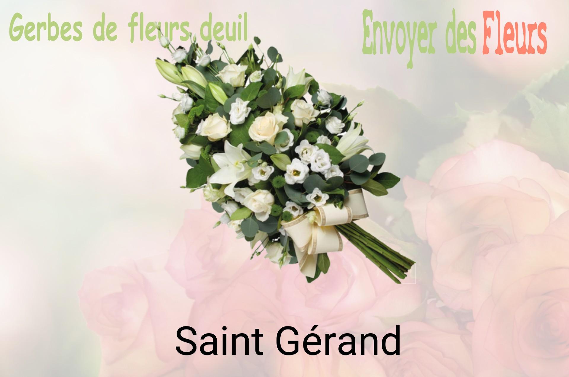 Gerbe de fleurs de deuil livrée à Saint-Gérand